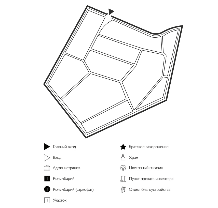 Схема Богородского кладбища
