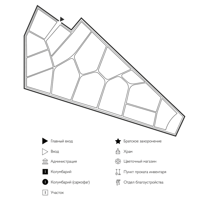 Схема Большепикинского кладбища