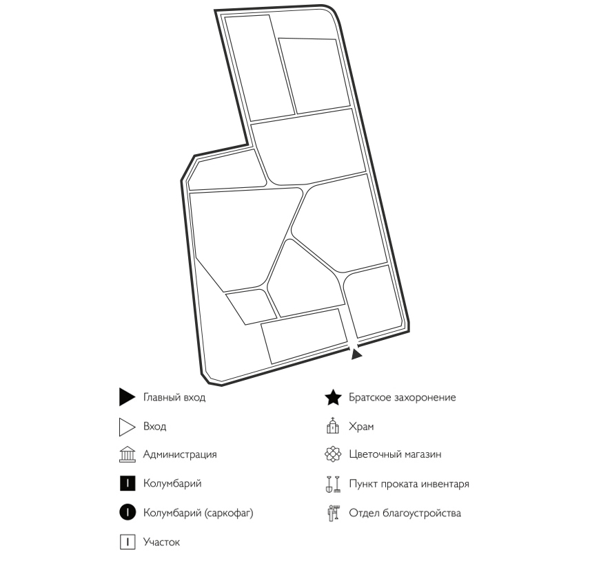 Схема Пикинского кладбища