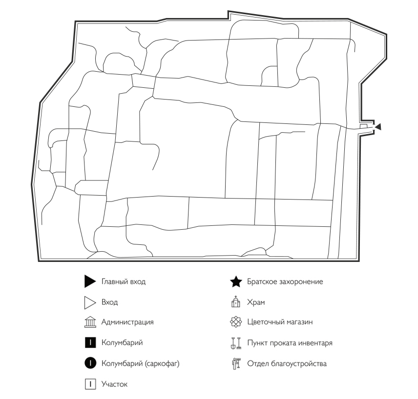 Схема Городского кладбища