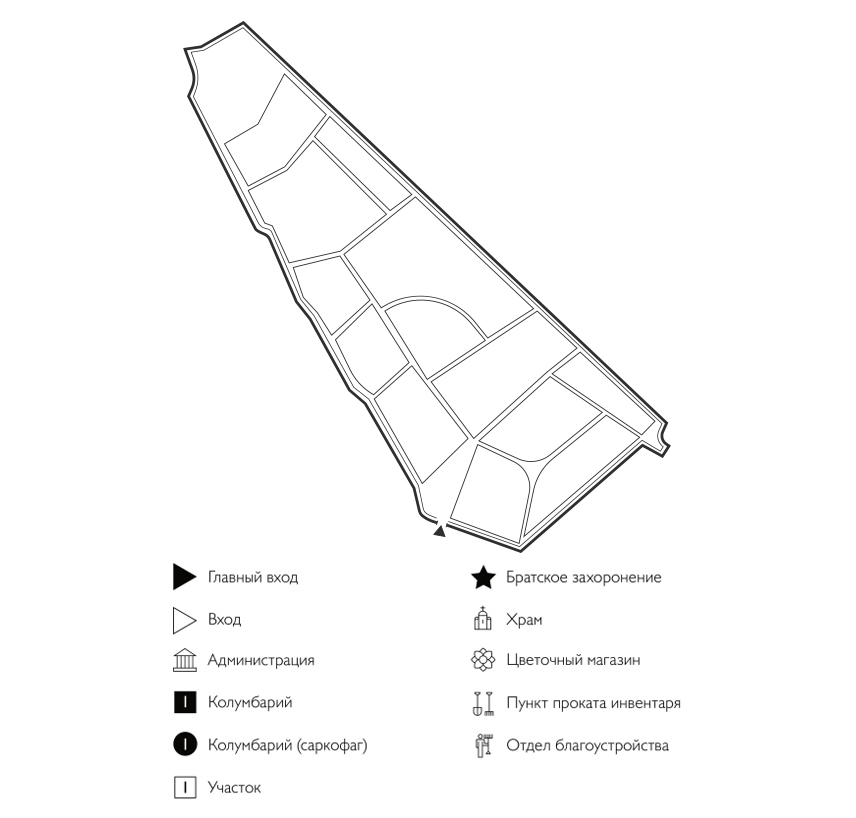 Схема Городского кладбища