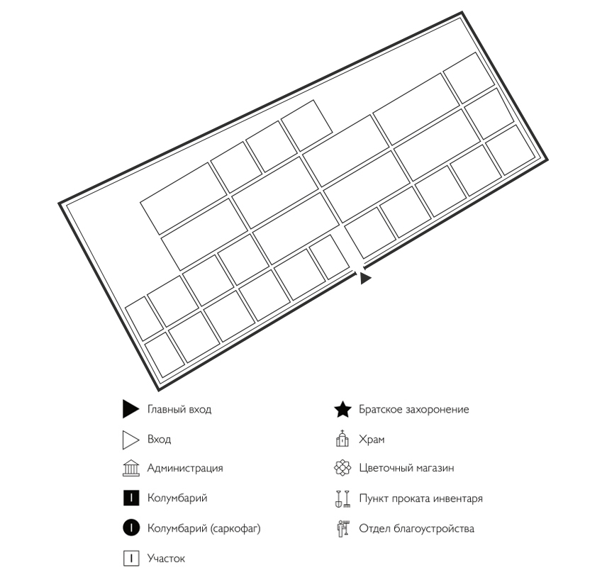 Схема Кладбища Комарово