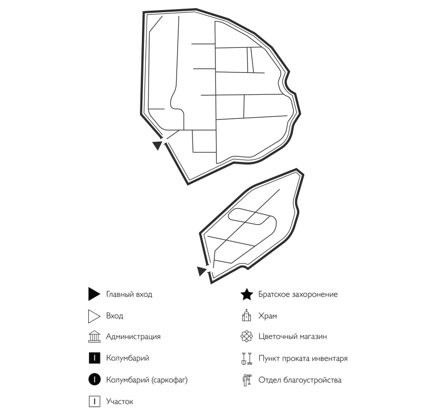 Схема Нижегородского кладбища
