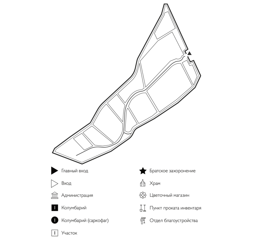 Схема Нового кладбища