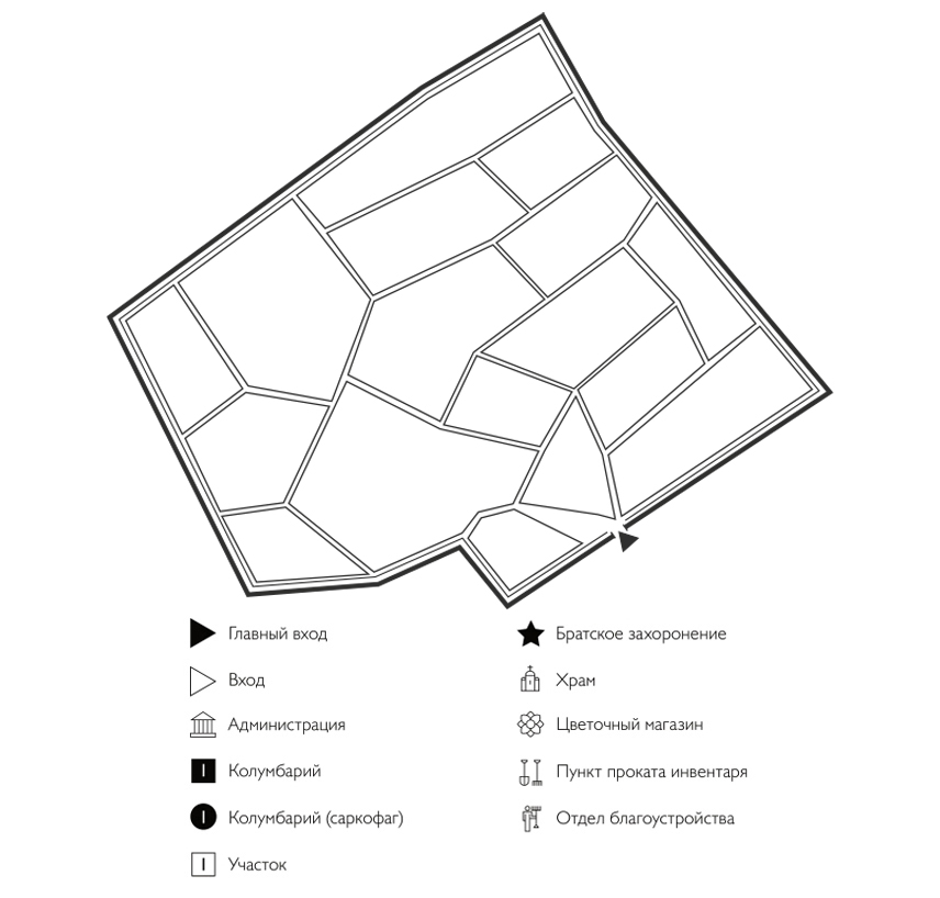 Схема Новопокровского кладбища