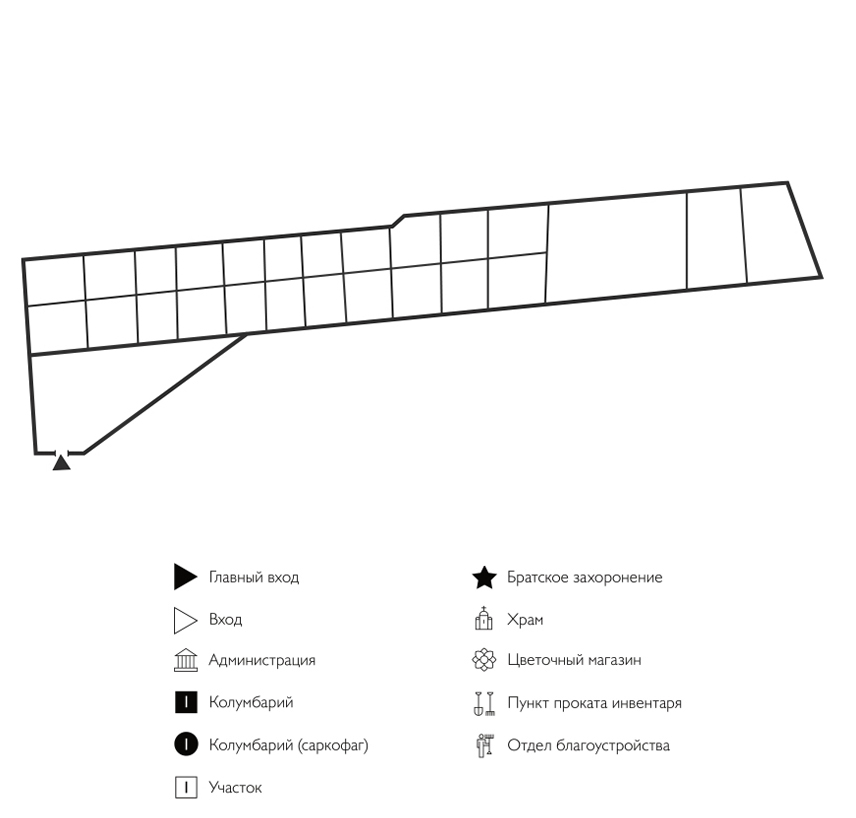 Схема Нового Обуховского кладбища
