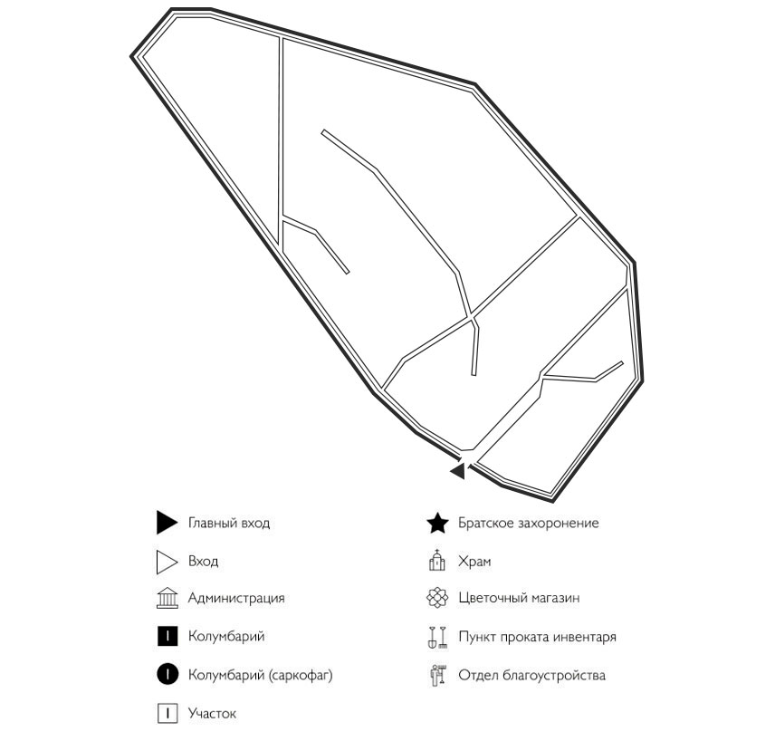 Схема кладбища Алексеевка