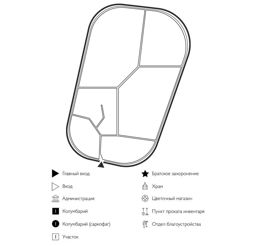 Схема кладбища Барлак