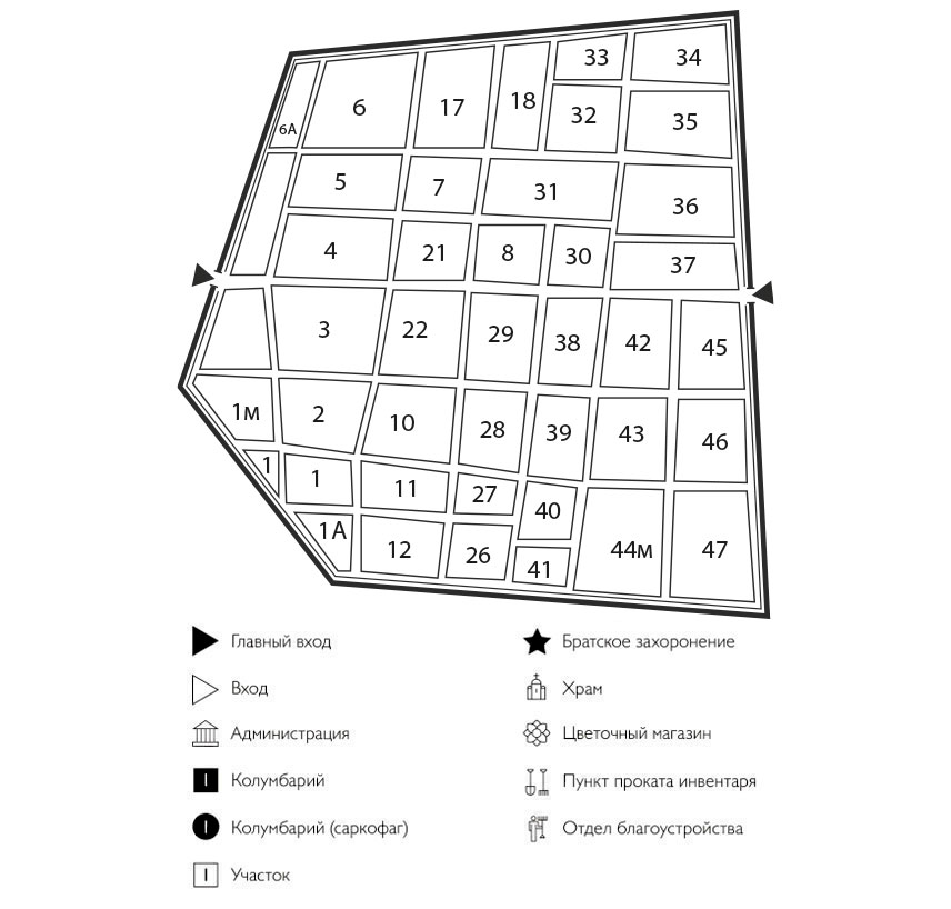 Схема Чемского кладбища