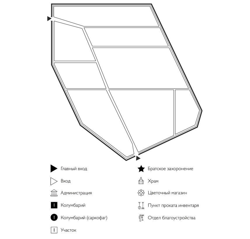 Схема кладбища Кошево