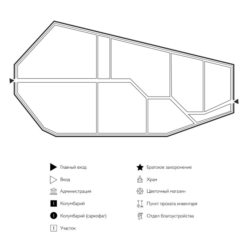 Схема кладбища Лесная Поляна