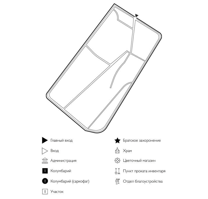 Схема Морозовского кладбища