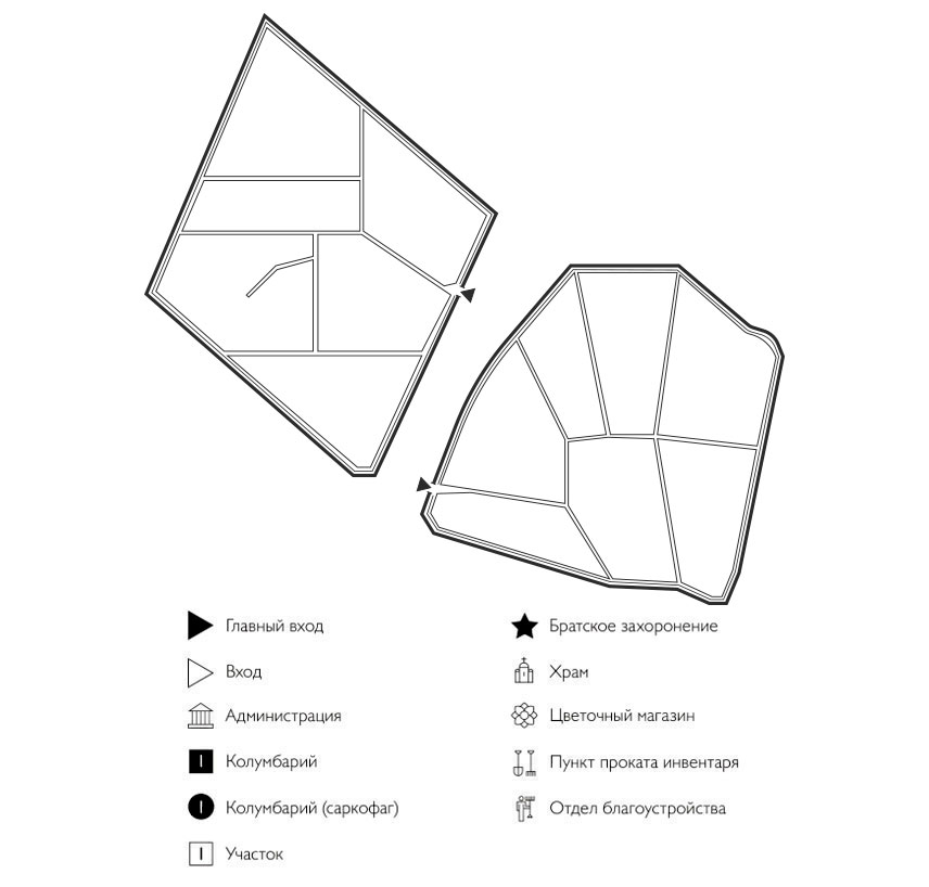 Схема кладбища Плотниково