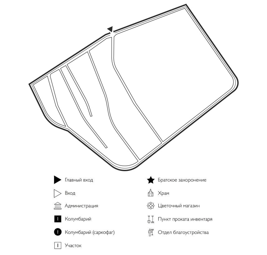 Схема кладбища Сокур