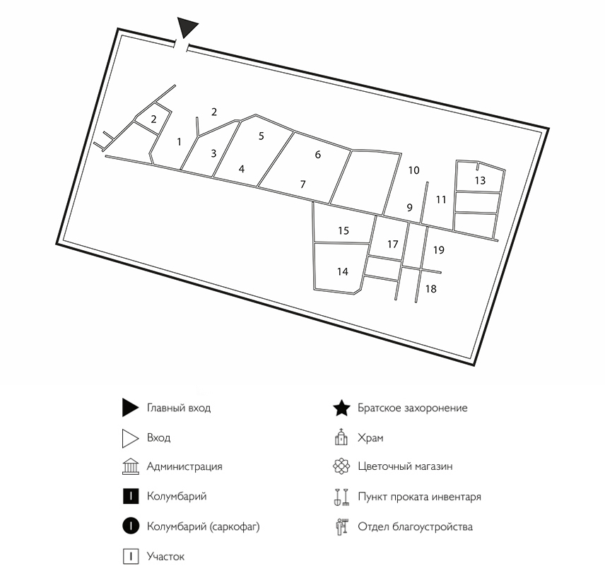 Схема кладбища Димитровский