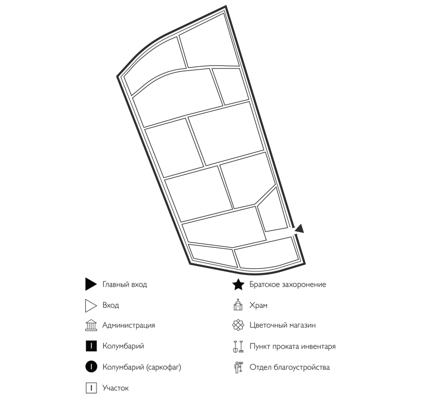 Схема Кладбища в Бакланово