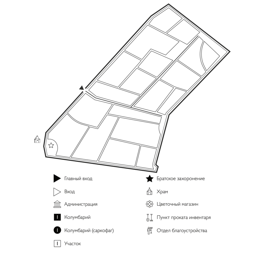 Схема Городского кладбища