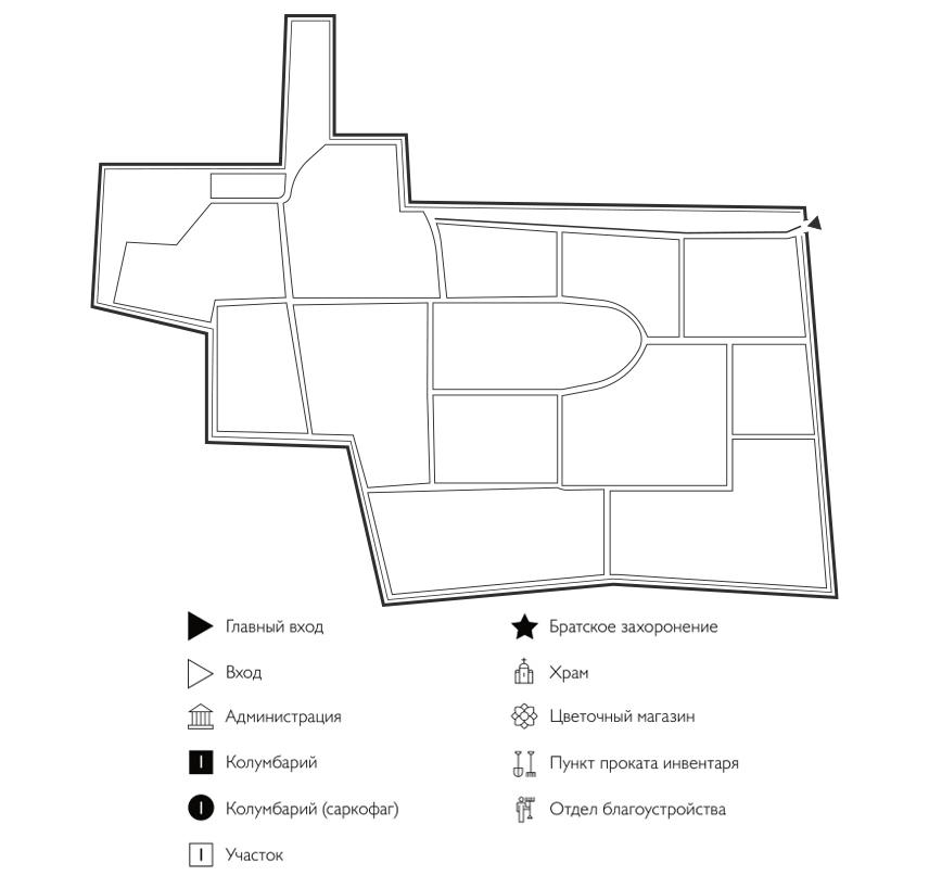 Схема Образцовского кладбища