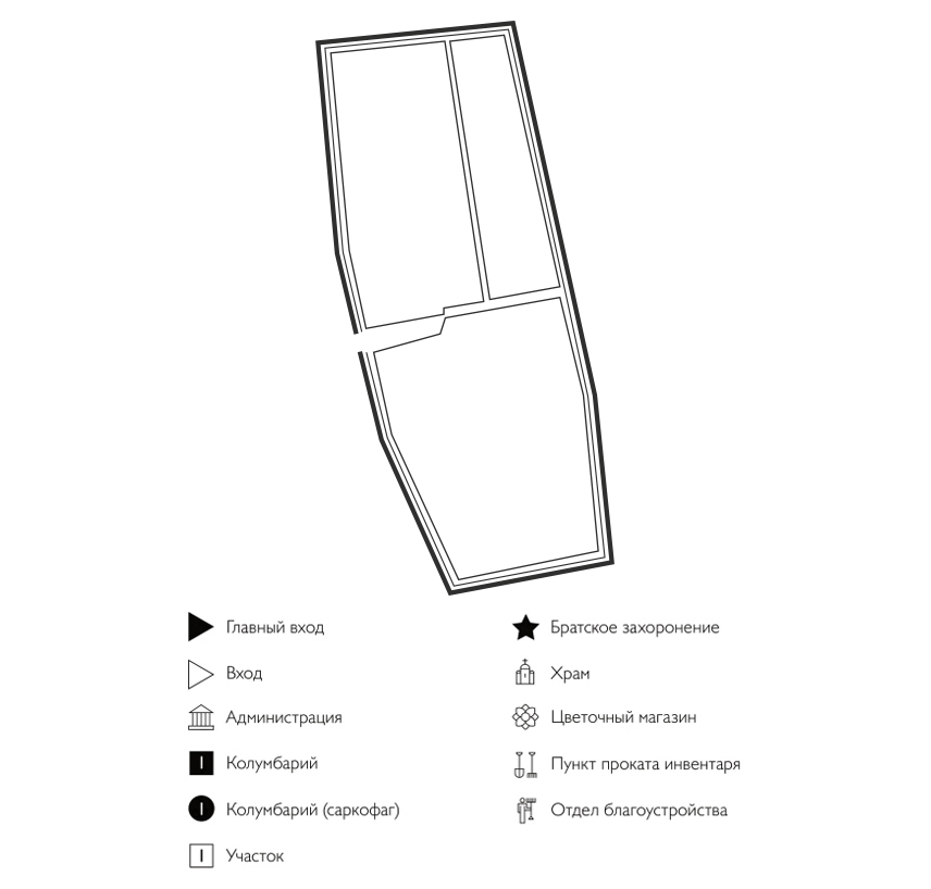 Схема Богословского кладбища