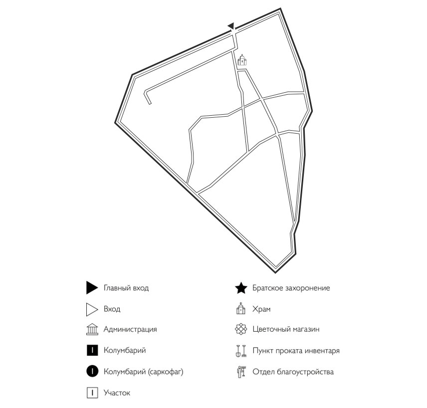 Схема Митрафаньевского кладбища