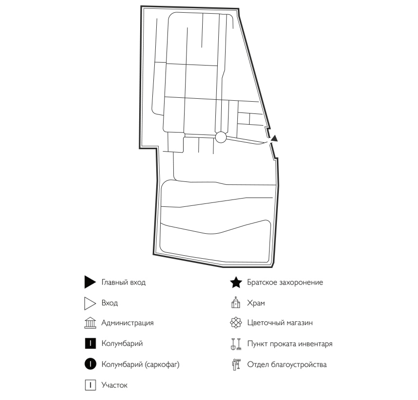 Схема Новозападного кладбища