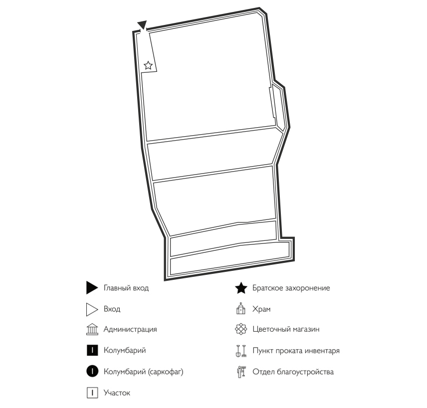 Схема кладбища Сурск
