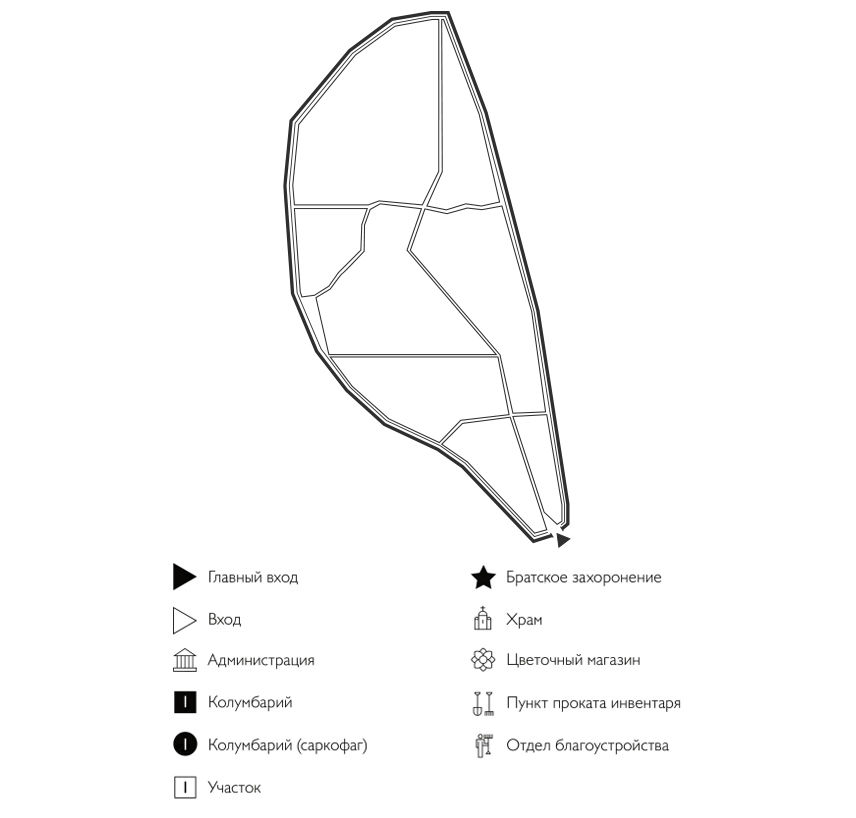 Схема Весёловского кладбища