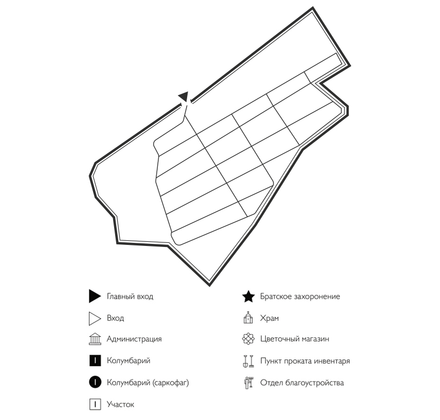Схема Болгарского кладбища