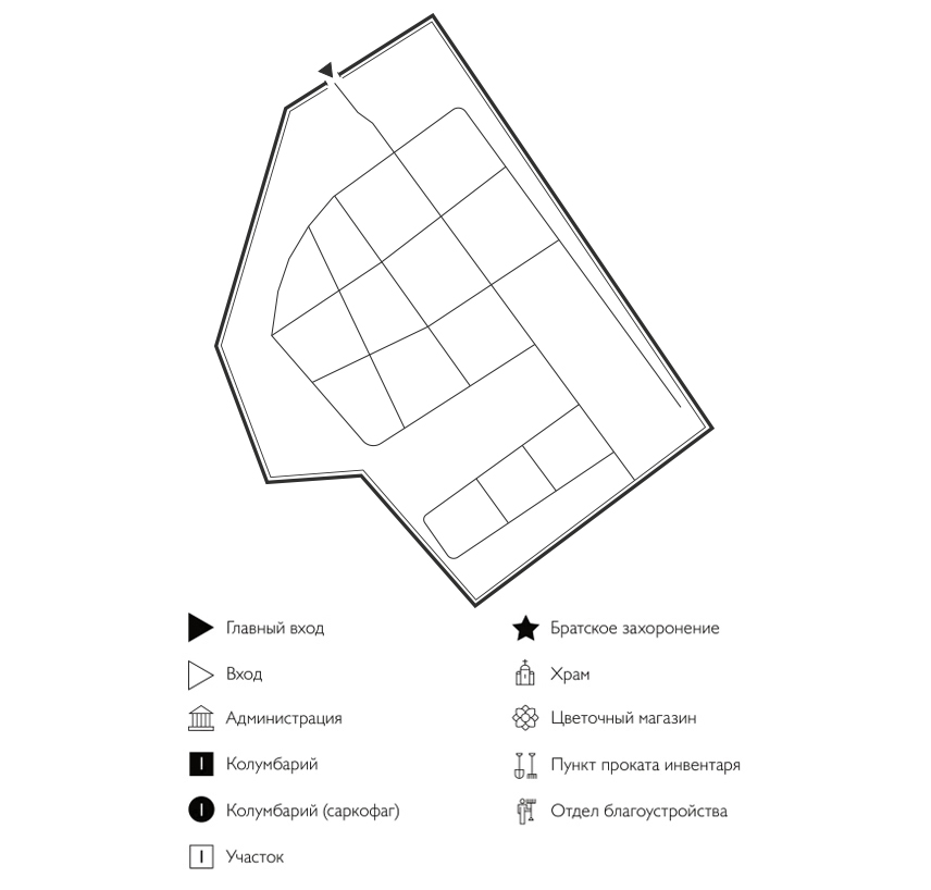 Схема Брагинского кладбища