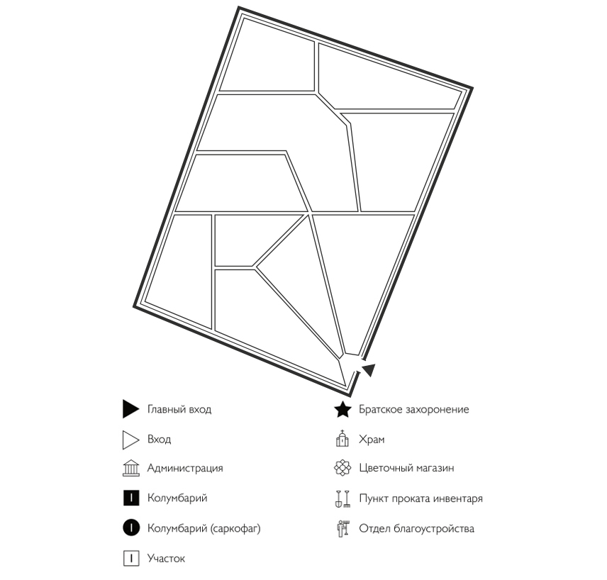 Схема кладбища Горшки
