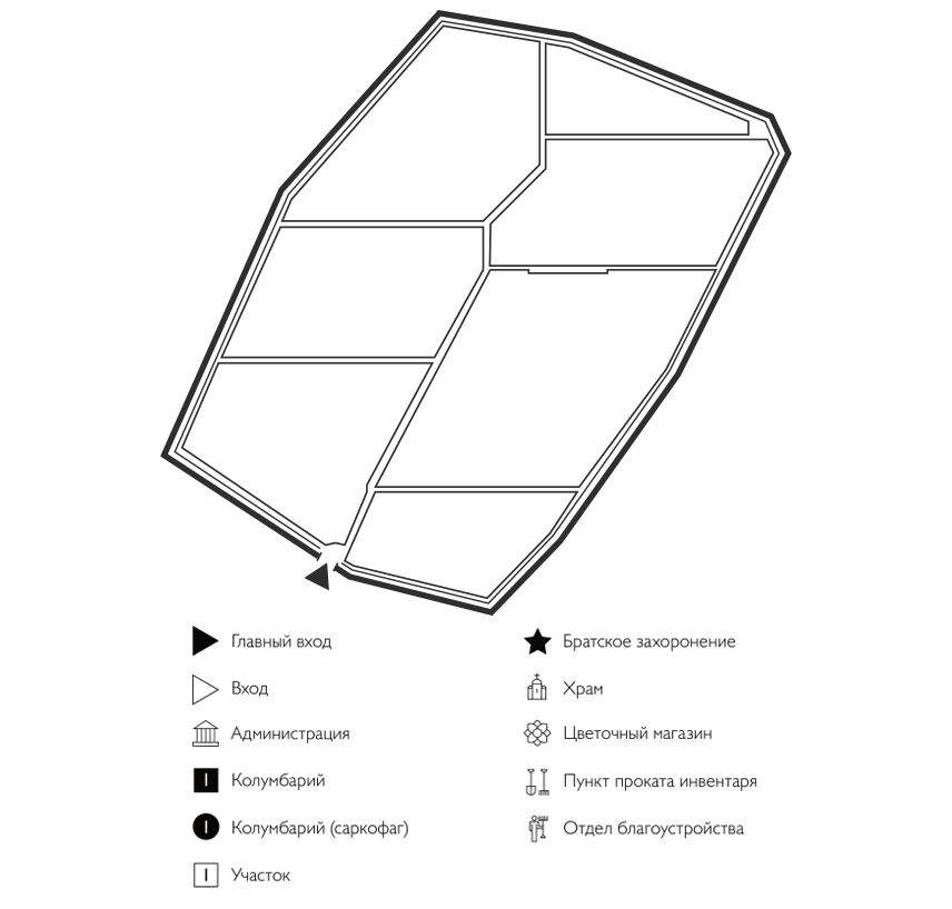 Схема кладбища Кояново