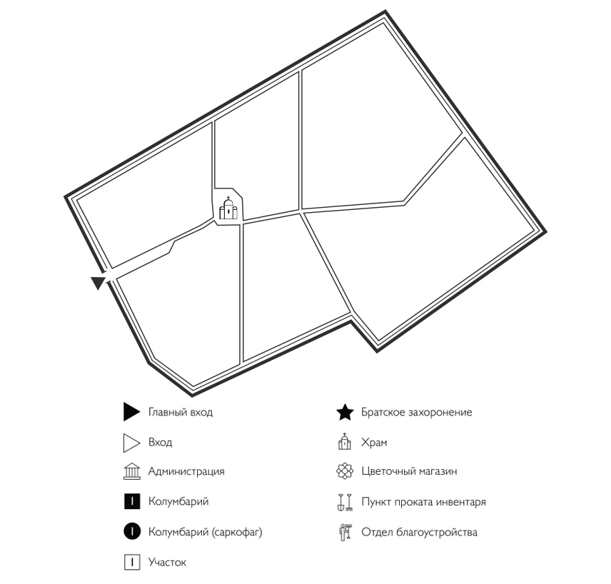 Схема Нытвенского городского кладбища