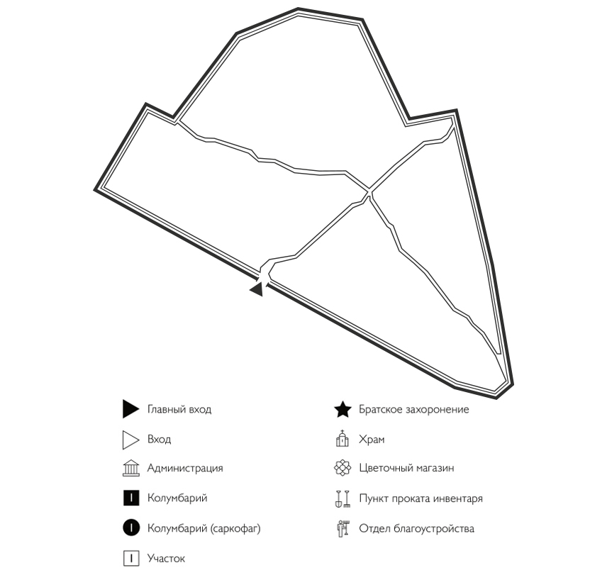Схема Старого кладбища Ильинский