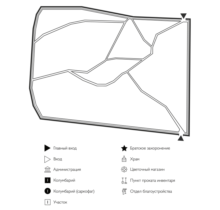 Схема Старого кладбища Юго-Камский