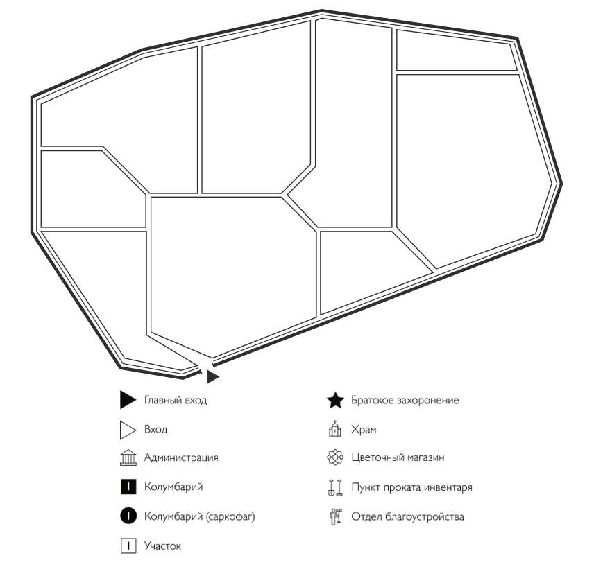 Схема кладбища Вознесенское