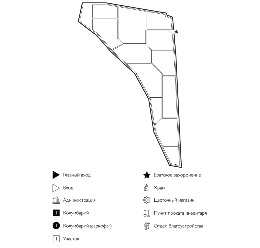 Схема Заборного кладбища