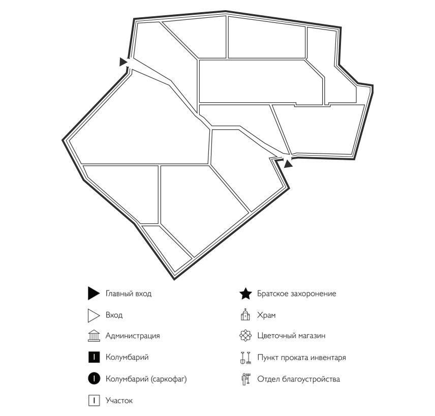 Схема Запрудского кладбища
