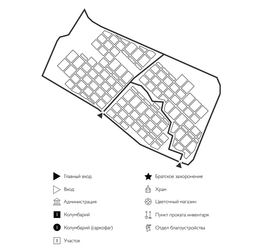 Схема Петровского кладбища