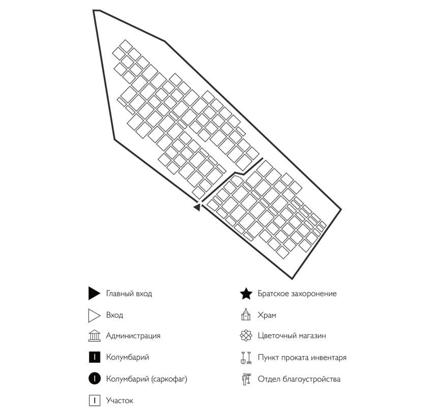Схема кладбища Поповка