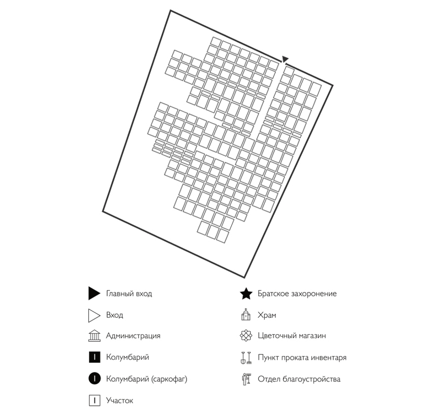 Схема кладбища Романцево