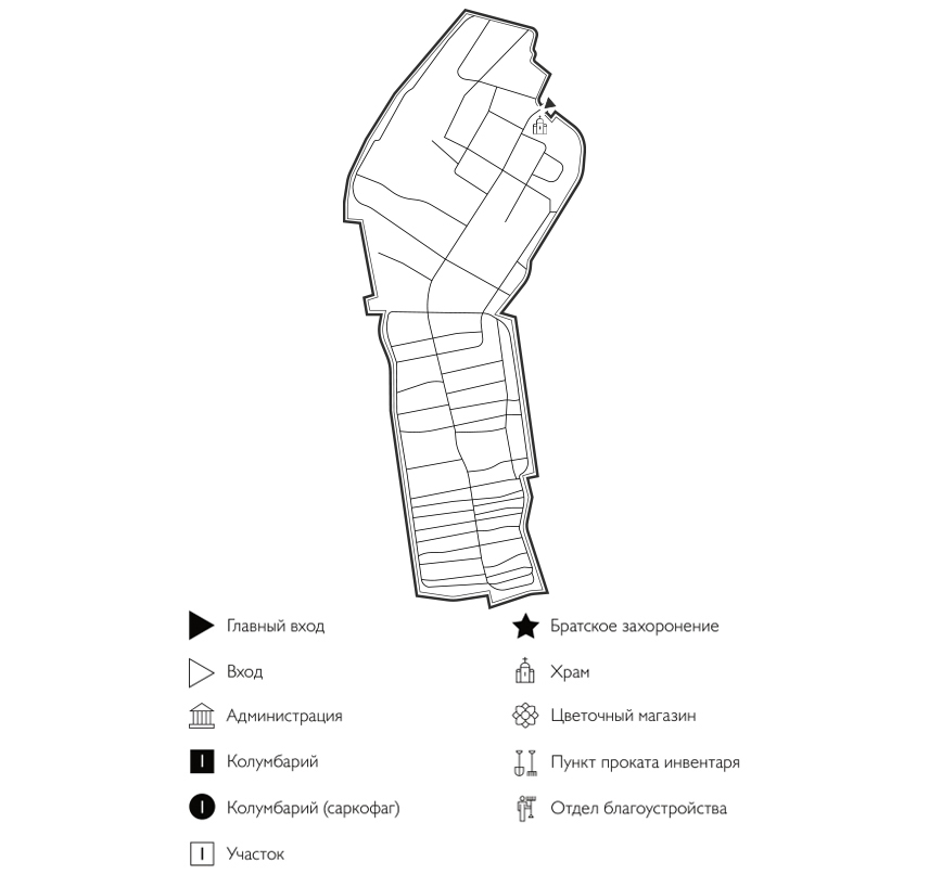 Схема центрального кладбища