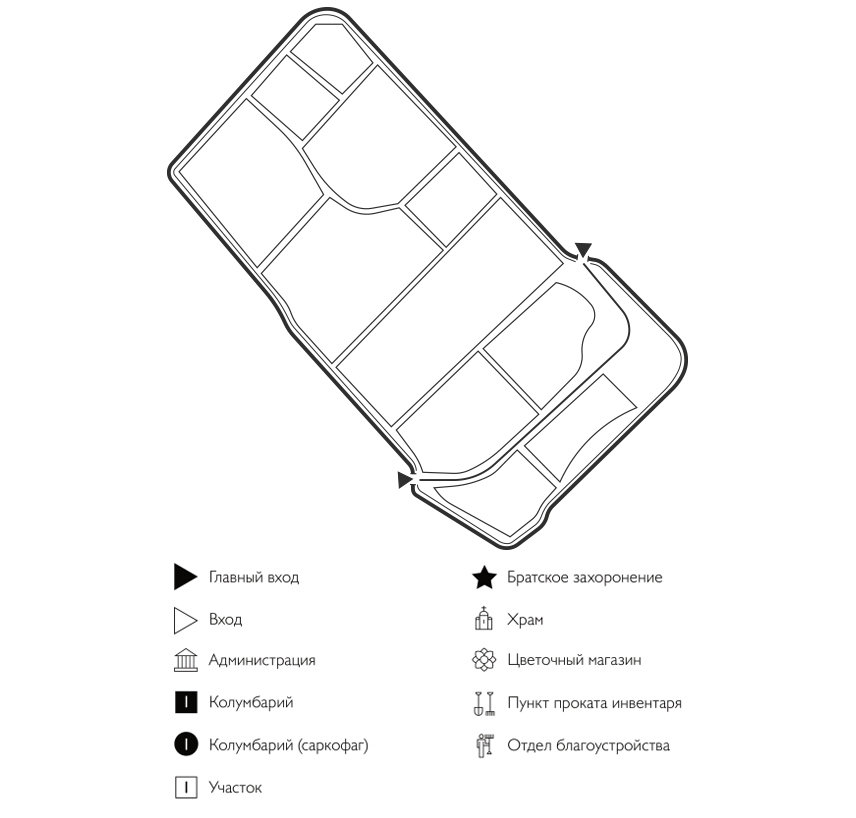 Схема Койсугского кладбища