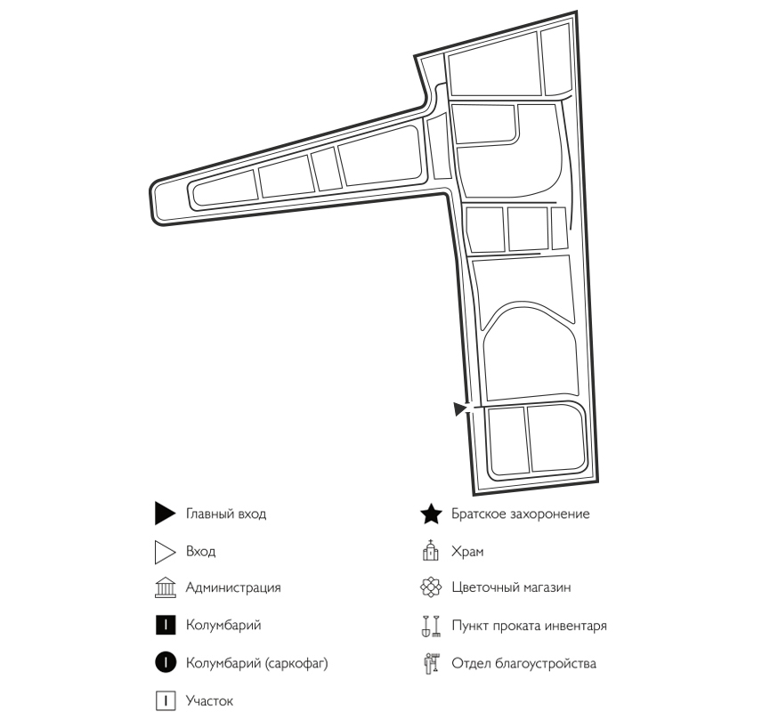 Схема Нижне-Гниловского кладбища