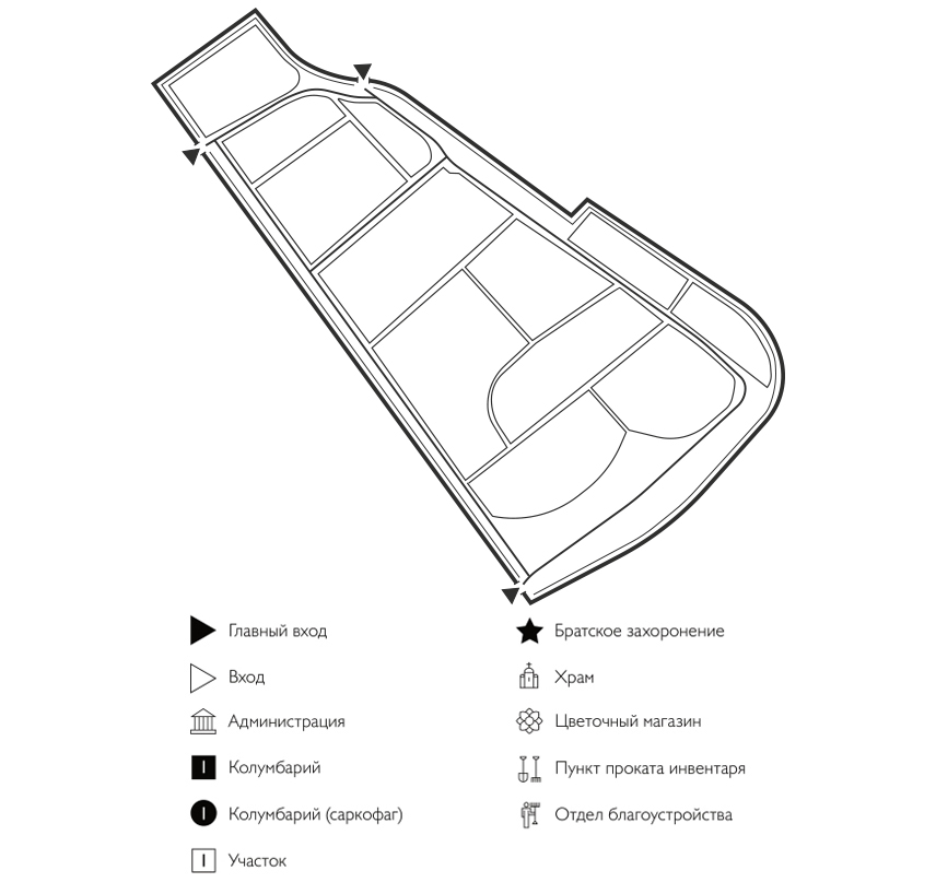 Схема кладбища станицы Ольгинской