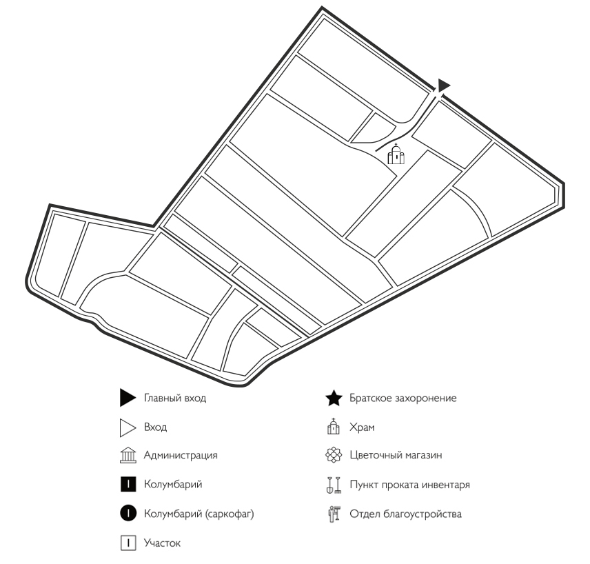 Схема Старого городского кладбища