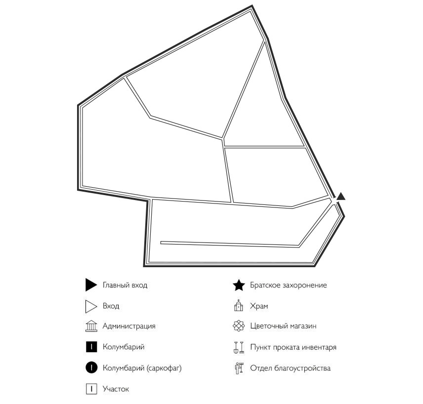 Схема кладбища Руднево