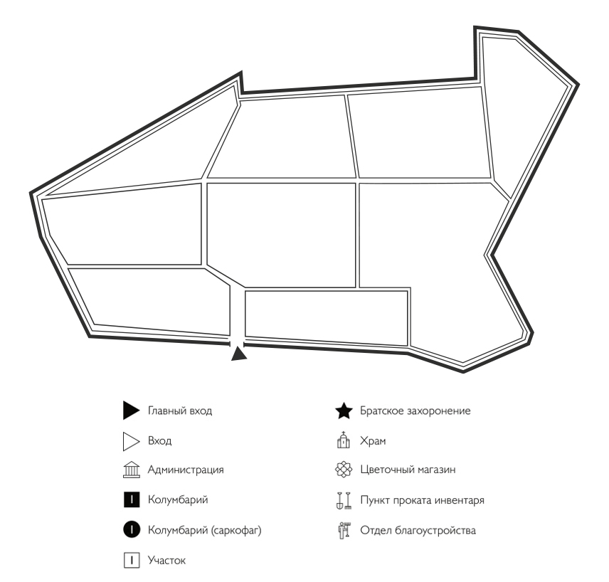 Схема Мервинского кладбища