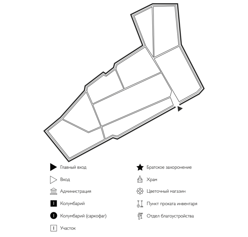 Схема кладбища Шилово