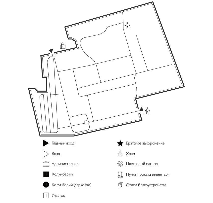 Схема Скорбященского кладбища