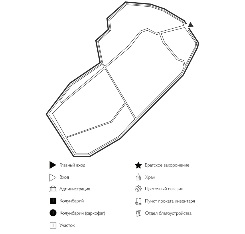 Схема Тюшевского кладбища